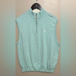 Peter Millar Mens XL Quarter Zip Golf Vest Cotton Cashmere Blend Quiet Luxury